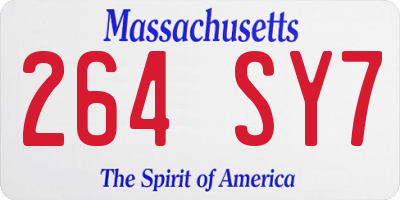 MA license plate 264SY7