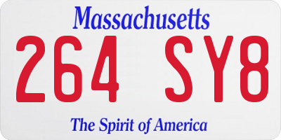 MA license plate 264SY8