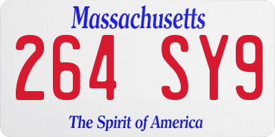 MA license plate 264SY9