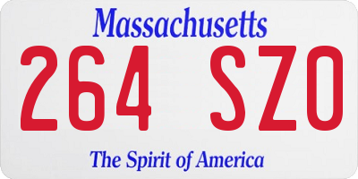 MA license plate 264SZ0