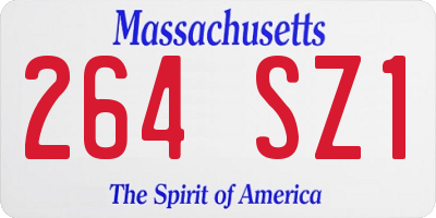 MA license plate 264SZ1