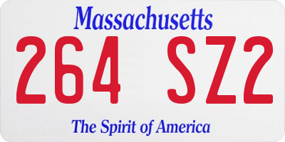 MA license plate 264SZ2
