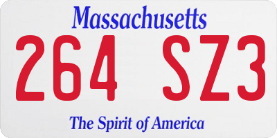 MA license plate 264SZ3