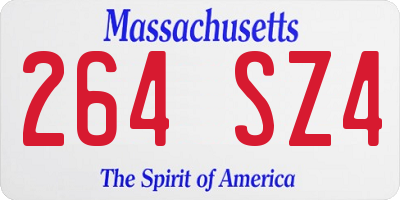 MA license plate 264SZ4