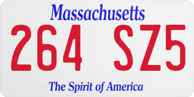 MA license plate 264SZ5