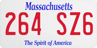MA license plate 264SZ6
