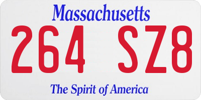 MA license plate 264SZ8