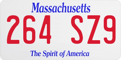 MA license plate 264SZ9