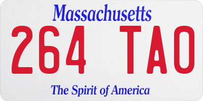 MA license plate 264TA0