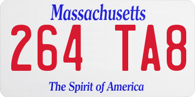 MA license plate 264TA8