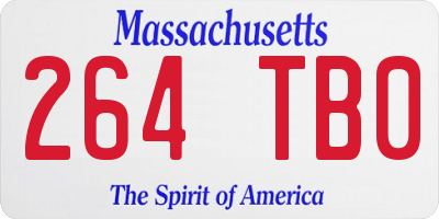 MA license plate 264TB0