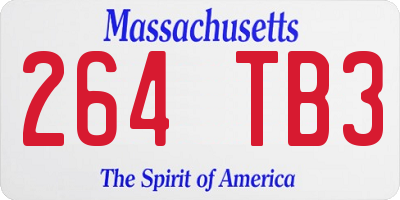 MA license plate 264TB3