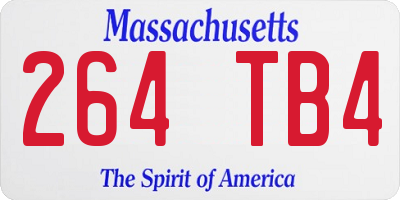 MA license plate 264TB4