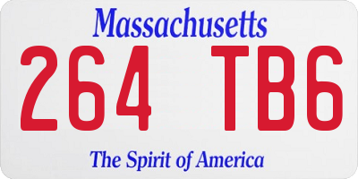 MA license plate 264TB6