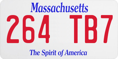 MA license plate 264TB7