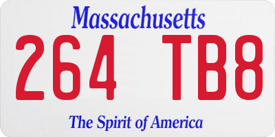 MA license plate 264TB8