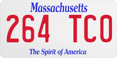 MA license plate 264TC0