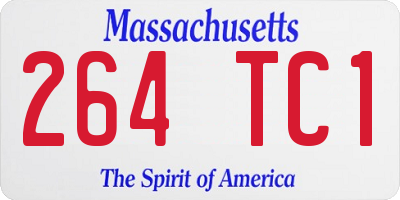 MA license plate 264TC1