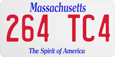 MA license plate 264TC4