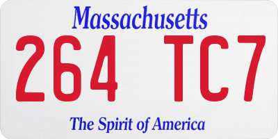 MA license plate 264TC7