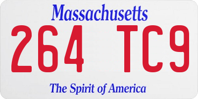 MA license plate 264TC9