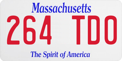 MA license plate 264TD0