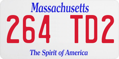 MA license plate 264TD2