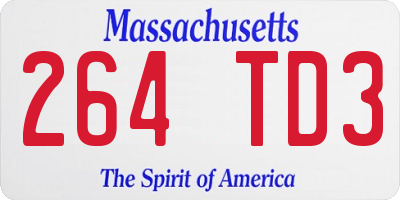 MA license plate 264TD3