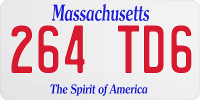MA license plate 264TD6