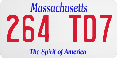 MA license plate 264TD7