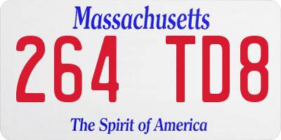 MA license plate 264TD8
