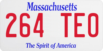 MA license plate 264TE0