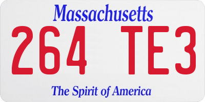 MA license plate 264TE3