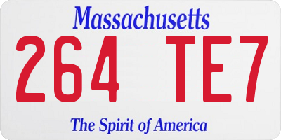 MA license plate 264TE7