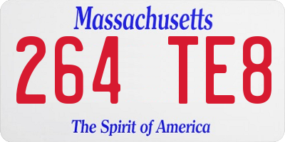 MA license plate 264TE8