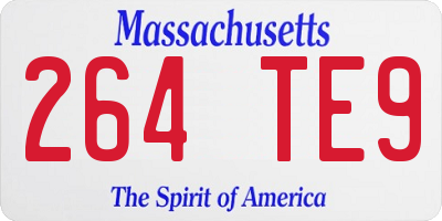 MA license plate 264TE9