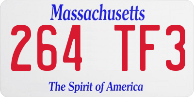 MA license plate 264TF3