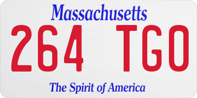 MA license plate 264TG0
