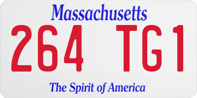 MA license plate 264TG1
