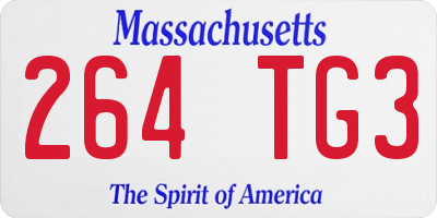 MA license plate 264TG3