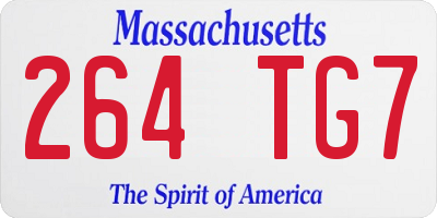 MA license plate 264TG7
