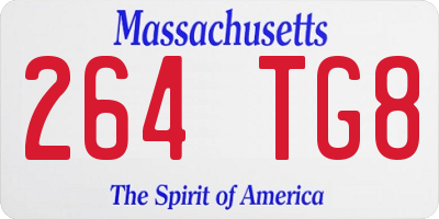 MA license plate 264TG8