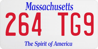 MA license plate 264TG9