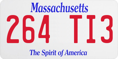 MA license plate 264TI3