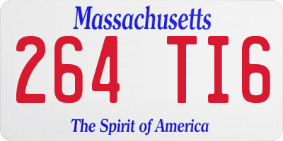 MA license plate 264TI6