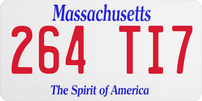 MA license plate 264TI7
