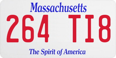 MA license plate 264TI8