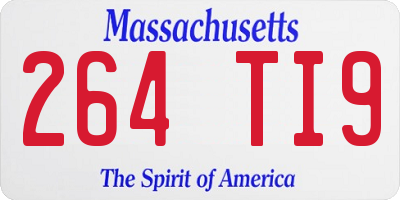 MA license plate 264TI9