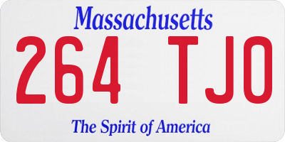 MA license plate 264TJ0