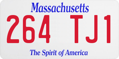 MA license plate 264TJ1